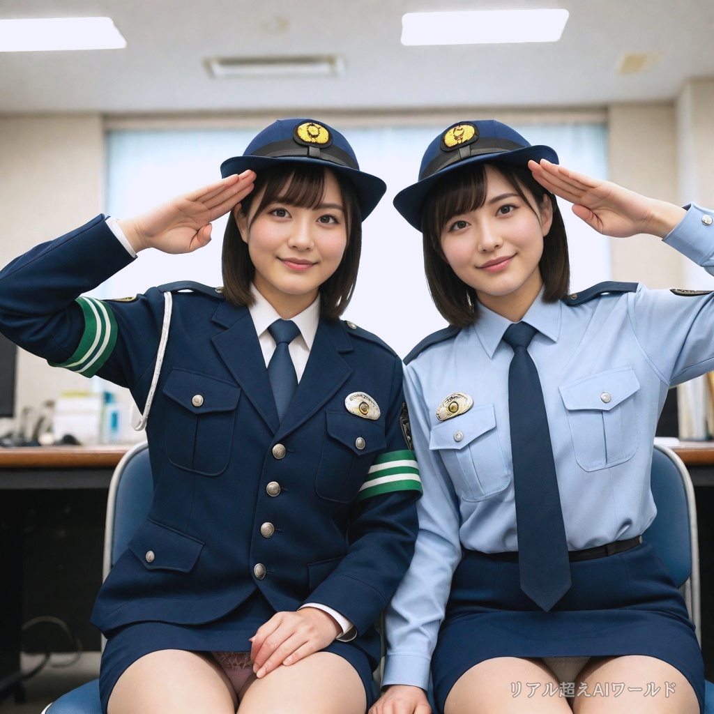 【婦警パンチラ6 座り20代】vol.10「記念撮影を撮る最中に気づかずにパンチラしちゃう婦警さんたち」