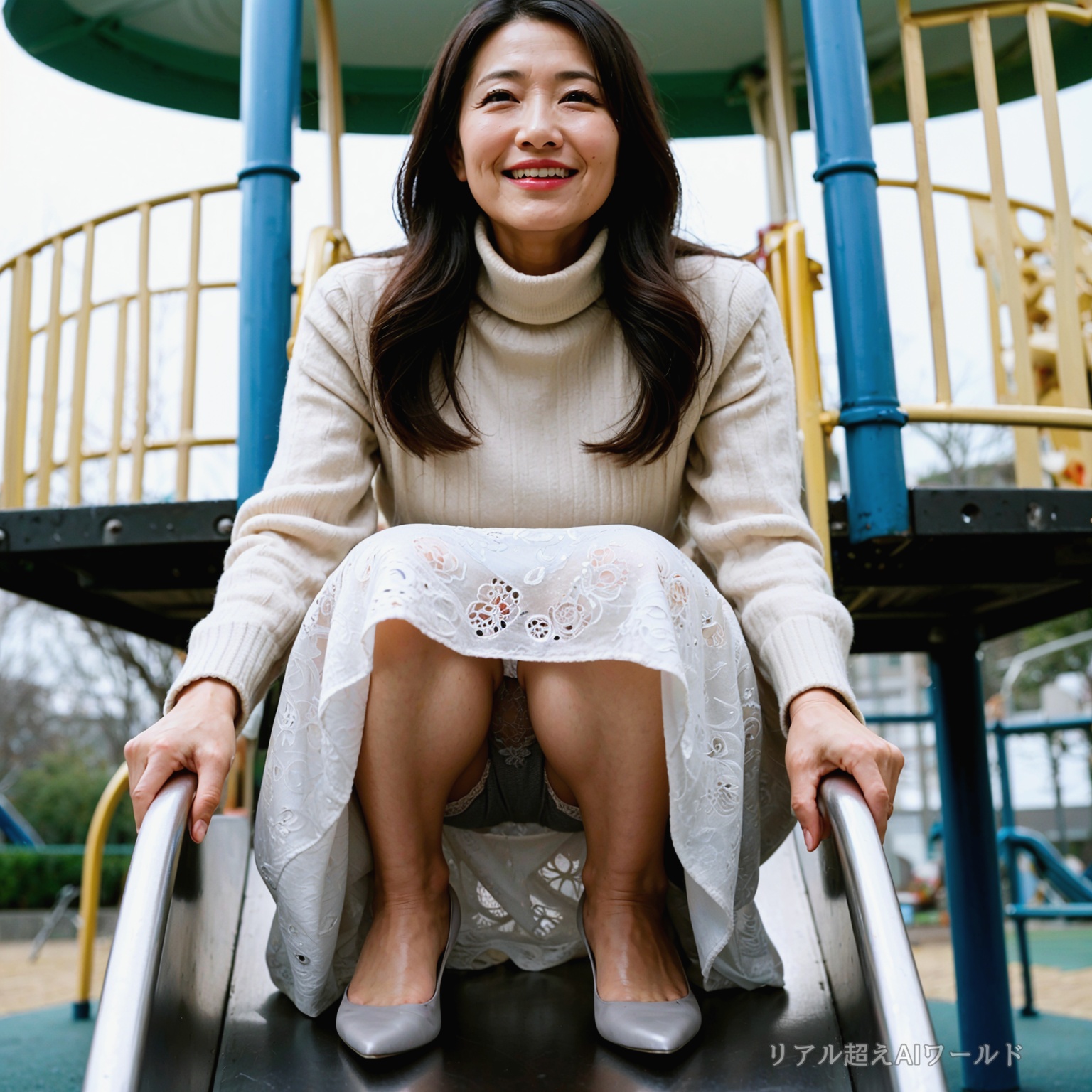 滑り台パンチラ