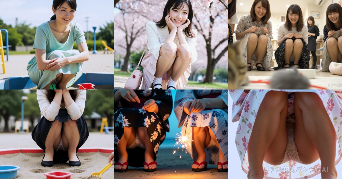 しゃがみパンチラ